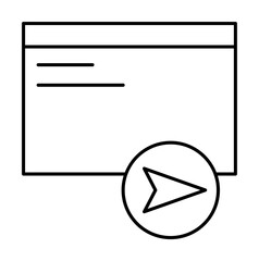 Poster - Web, send, email, message icon. Simple line, outline of information transfer icons for ui and ux, website or mobile application on white background