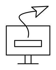 Fototapete - Computer, send, message icon. Simple line, outline of information transfer icons for ui and ux, website or mobile application on white background