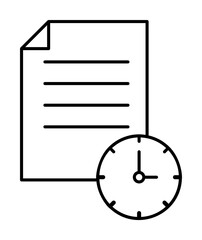 Poster - Message, clock, document icon. Simple line, outline of information transfer icons for ui and ux, website or mobile application on white background
