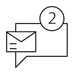 Poster - Chat, two message, email icon. Simple line, outline of information transfer icons for ui and ux, website or mobile application on white background