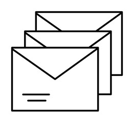 Poster - Message, envelopes, send icon. Simple line, outline of information transfer icons for ui and ux, website or mobile application on white background