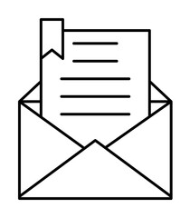 Poster - Document, message, email icon. Simple line, outline of information transfer icons for ui and ux, website or mobile application on white background
