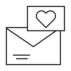 Poster - Message, email, love, heart icon. Simple line, outline of information transfer icons for ui and ux, website or mobile application on white background