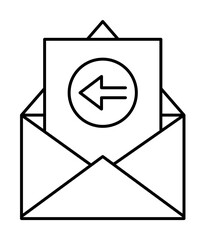 Poster - Arrow, message, envelope icon. Simple line, outline of information transfer icons for ui and ux, website or mobile application on white background