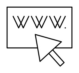 Fototapete - Www, click, SEO icon. Simple line, outline elements of commerce icons for ui and ux, website or mobile application on white background