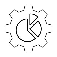 Poster - Settings, gear, chart, SEO icon. Simple line, outline elements of commerce icons for ui and ux, website or mobile application on white background