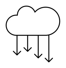 Poster - Cloud computing, arrows, SEO icon. Simple line, outline elements of commerce icons for ui and ux, website or mobile application on white background