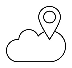 Wall Mural - Cloud computing, location, SEO icon. Simple line, outline elements of commerce icons for ui and ux, website or mobile application on white background