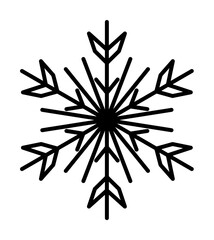 Poster - Snowflake icon. Christmas and winter theme. Simple outline illustration on white background