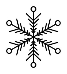 Poster - Snowflake icon. Christmas and winter theme. Simple outline illustration on white background