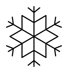Poster - Snowflake icon. Christmas and winter theme. Simple outline illustration on white background