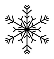 Poster - Snowflake icon. Christmas and winter theme. Simple outline illustration on white background