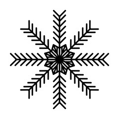 Poster - Snowflake icon. Christmas and winter theme. Simple outline illustration on white background
