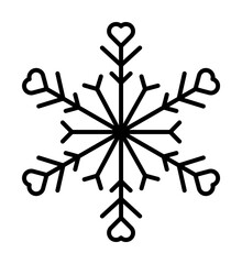 Poster - Snowflake icon. Christmas and winter theme. Simple outline illustration on white background