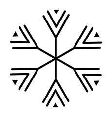 Poster - Snowflake icon. Christmas and winter theme. Simple outline illustration on white background