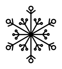 Poster - Snowflake icon. Christmas and winter theme. Simple outline illustration on white background