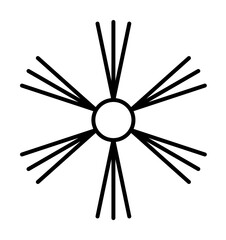 Poster - Snowflake icon. Christmas and winter theme. Simple outline illustration on white background
