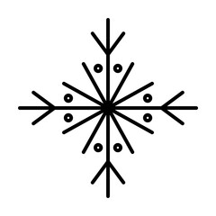Poster - Snowflake icon. Christmas and winter theme. Simple outline illustration on white background