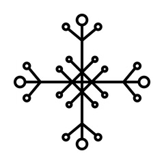 Poster - Snowflake icon. Christmas and winter theme. Simple outline illustration on white background