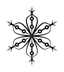 Poster - Snowflake icon. Christmas and winter theme. Simple outline illustration on white background