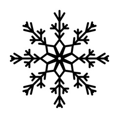 Poster - Snowflake icon. Christmas and winter theme. Simple outline illustration on white background