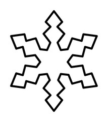 Poster - Snowflake icon. Christmas and winter theme. Simple outline illustration on white background