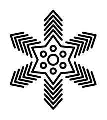 Poster - Snowflake icon. Christmas and winter theme. Simple outline illustration on white background