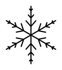Poster - Snowflake icon. Christmas and winter theme. Simple outline illustration on white background