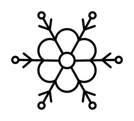 Poster - Snowflake icon. Christmas and winter theme. Simple outline illustration on white background
