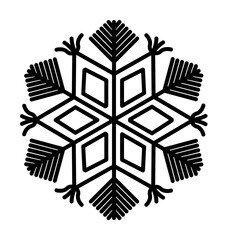 Poster - Snowflake icon. Christmas and winter theme. Simple outline illustration on white background
