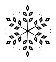 Poster - Snowflake icon. Christmas and winter theme. Simple outline illustration on white background