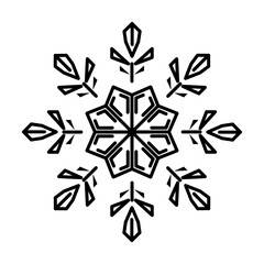 Poster - Snowflake icon. Christmas and winter theme. Simple outline illustration on white background