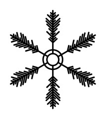 Poster - Snowflake icon. Christmas and winter theme. Simple outline illustration on white background