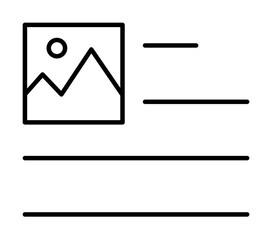 Poster - align, format, image, left icon. Element of text and sign for mobile concept and web apps icon. Thin line icon for website design and development on white background welcome background