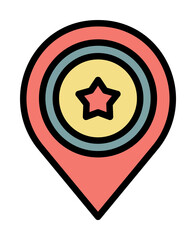 Poster - Placeholder USA icon. Simple color with outline elements of America icons for ui and ux, website or mobile application on white background