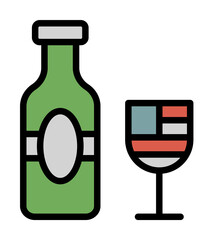 Sticker - Drink alcohol goblet icon. Simple color with outline elements of America icons for ui and ux, website or mobile application on white background