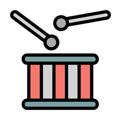 Poster - Drum music USA flag icon. Simple color with outline elements of America icons for ui and ux, website or mobile application on white background