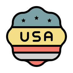 Poster - Signs USA flag icon. Simple color with outline elements of America icons for ui and ux, website or mobile application on white background