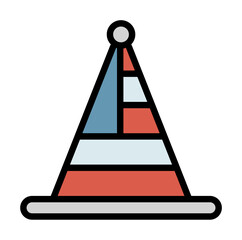 Poster - Hat USA flag icon. Simple color with outline elements of America icons for ui and ux, website or mobile application on white background