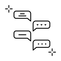 Poster - Chatting, addictions icon. Simple line, outline elements of addictive human for ui and ux, website or mobile application on white background
