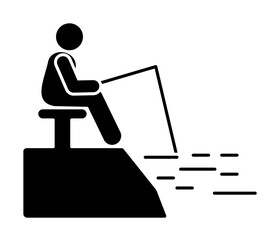 Poster - Man adventure fishing icon. Element of pictogram adventure illustration