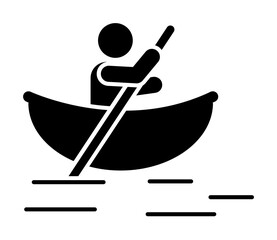Poster - Man canoe river boat adventure icon. Element of pictogram adventure illustration