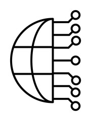 Poster - Globe earth icon. Simple line, outline of artificial Intelligence icons for ui and ux, website or mobile application on white background