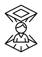 Poster - Hologram man icon. Simple line, outline of artificial Intelligence icons for ui and ux, website or mobile application on white background