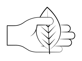 Poster - Herbal, hand, plant icon. Element of alternative medicine icon for mobile concept and web apps. Thin line Herbal, hand, plant icon can be used for web and mobile on white background