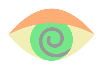 Sticker - Eye spiral iridology icon. Simple color elements of alternative medicine icons for ui and ux, website or mobile application on white background