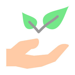 Poster - Herbal hand leaf icon. Simple color elements of alternative medicine icons for ui and ux, website or mobile application on white background