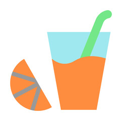 Poster - Drink glass orange icon. Simple color elements of alternative medicine icons for ui and ux, website or mobile application on white background