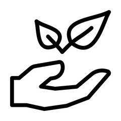 Poster - Herbal hand leaf icon. Simple line, outline elements of alternative medicine icons for ui and ux, website or mobile application on white background