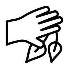 Poster - Hand herb leaf icon. Simple line, outline elements of alternative medicine icons for ui and ux, website or mobile application on white background